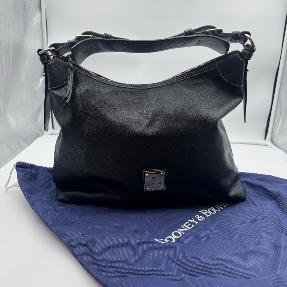 Dooney & Bourke Black Leather Purse Grain Hobo Shoulder Bag